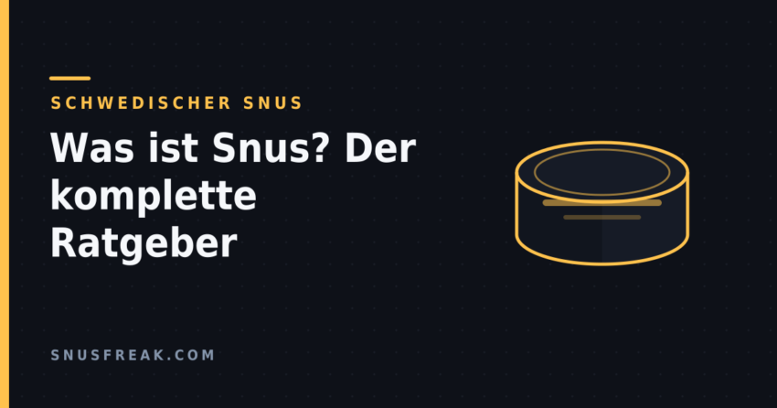 Eine Snusdose im Snus-Freak-Stil, neben dem Artikeltitel