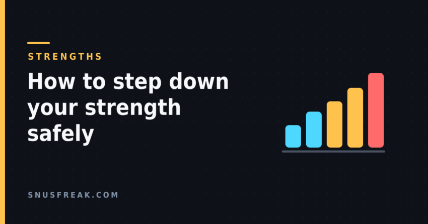 Dark graphic with the article title beside a bar chart of five rising bars in blue, amber and red, on the Snus Freak house template