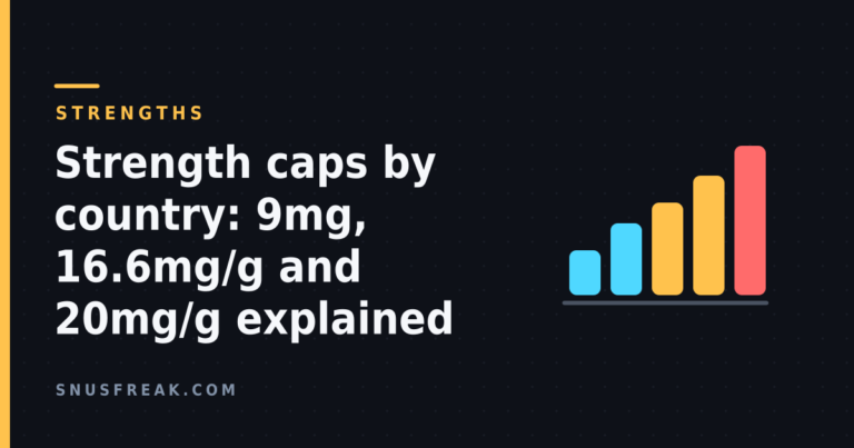 Dark graphic showing five rising bars in blue, amber and red representing increasing nicotine limits, with the article title.