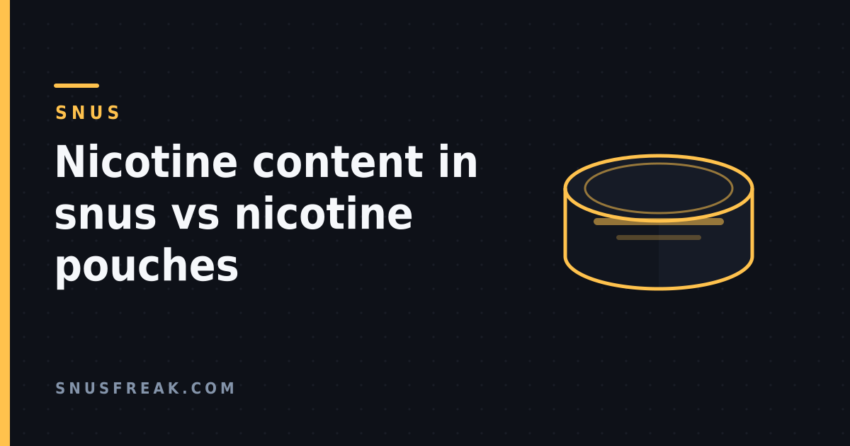 Dark illustration of a generic snus can outline beside the article title, in the Snus Freak house style