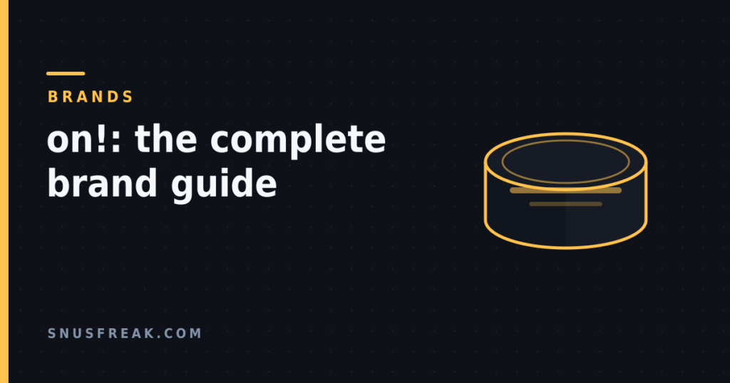 A stylised nicotine pouch can drawn in gold outline on a dark background, with the article title.