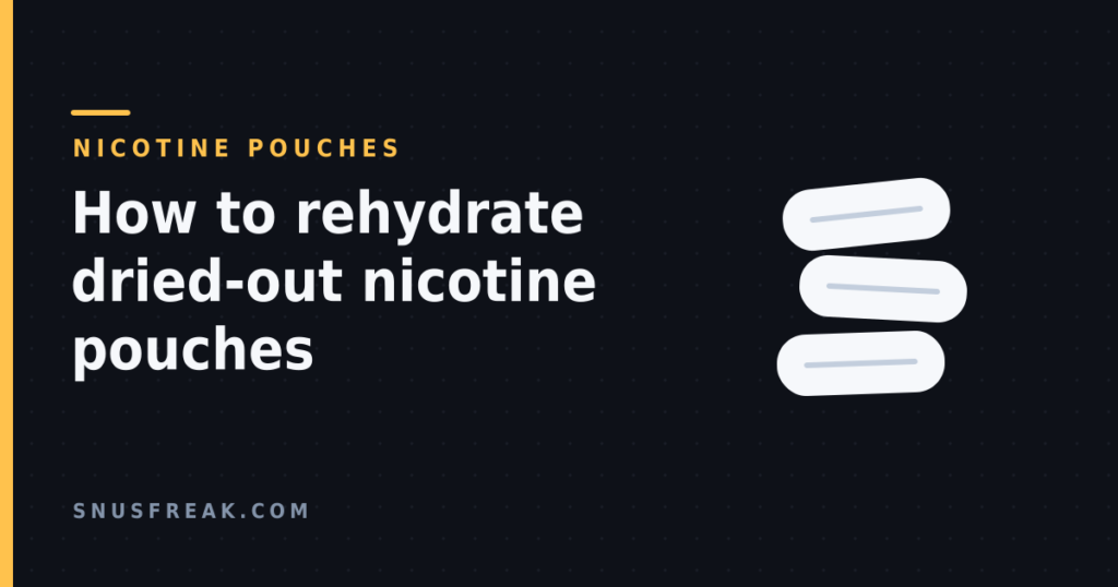 Three stylised white nicotine pouches stacked against a dark background, with the article title.