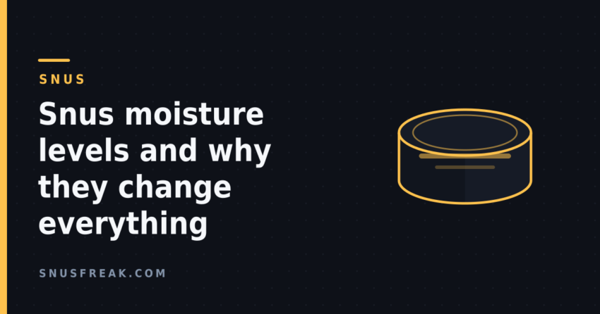 Dark graphic of a plain snus can in outline beside the article title, in the Snus Freak house style