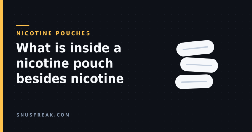 Dark illustration of three stacked white nicotine pouches beside the article title on a Snus Freak featured image.